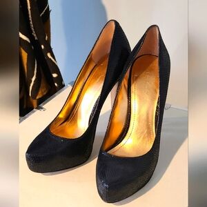 BCBGeneration Snakeskin Pumps